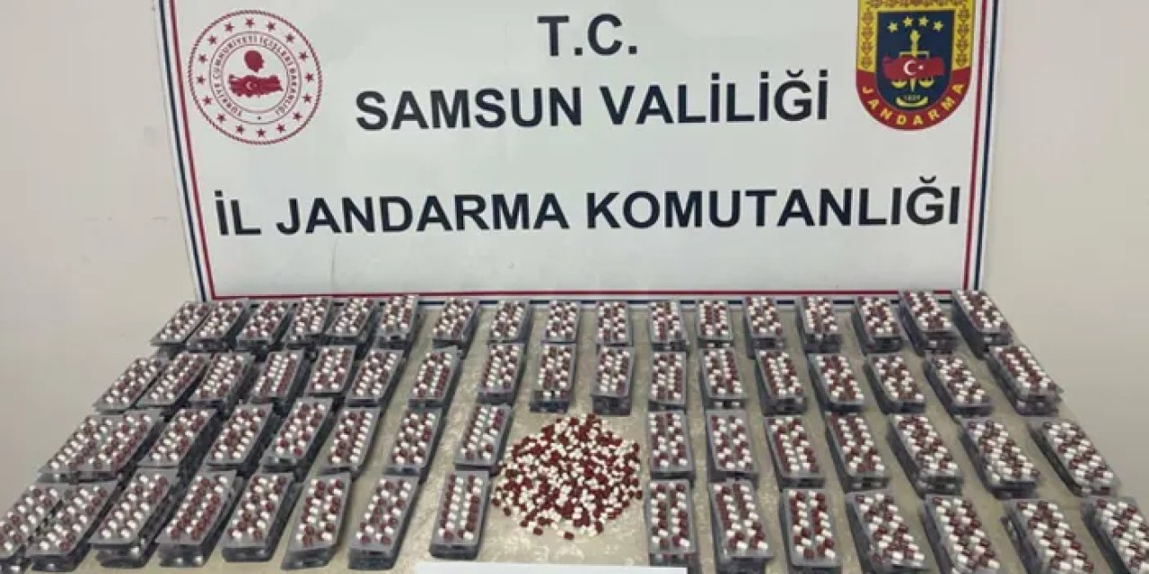 Samsun'da zehir tacirlerine şok baskın!  5 bin sentetik ecza hapı yakalandı