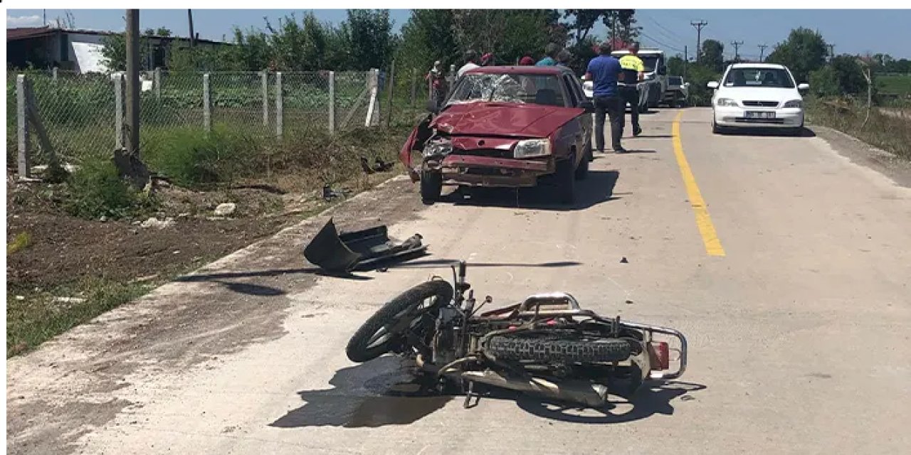 Samsun'da korkutan kaza! Motosiklet sürücüsü hastaneye kaldırıldı