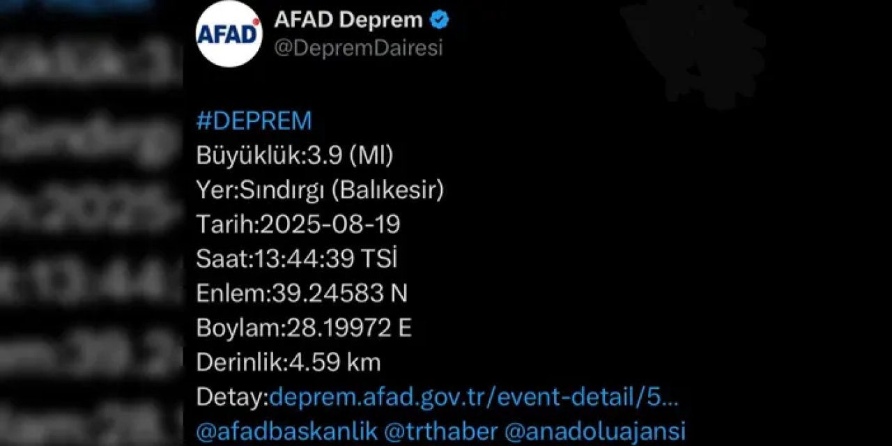 Balıkesir Sındırgı’da bir deprem daha!