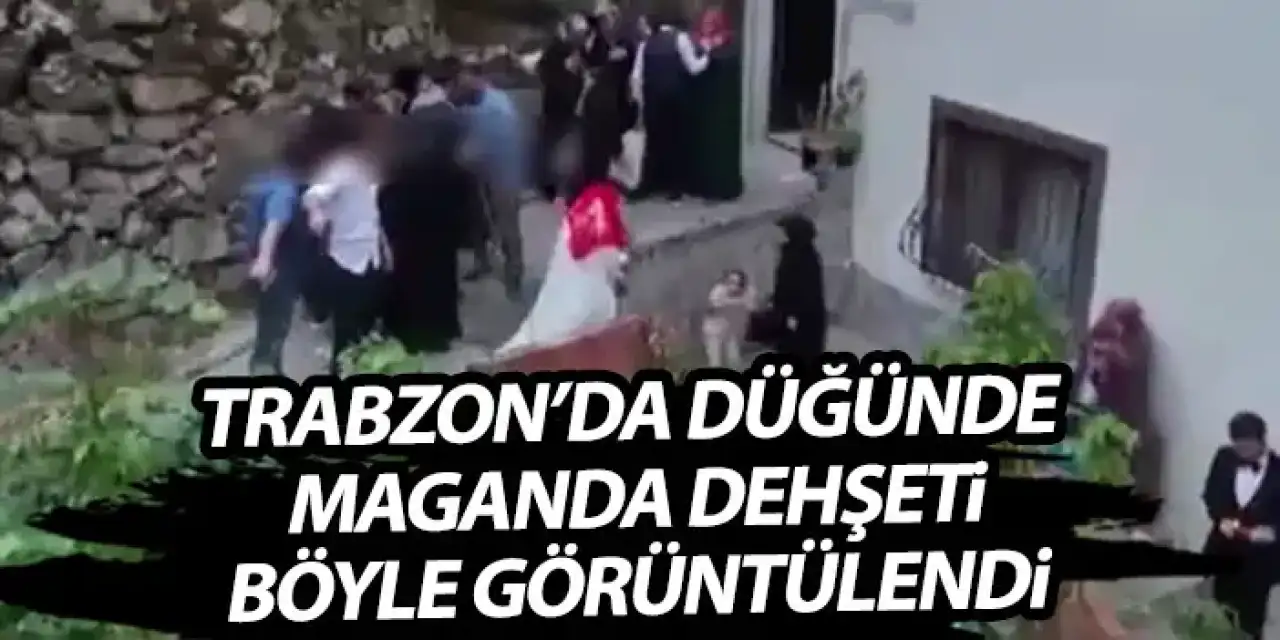 Trabzon'da düğünde maganda dehşeti kamerada! Böyle sıkmışlar