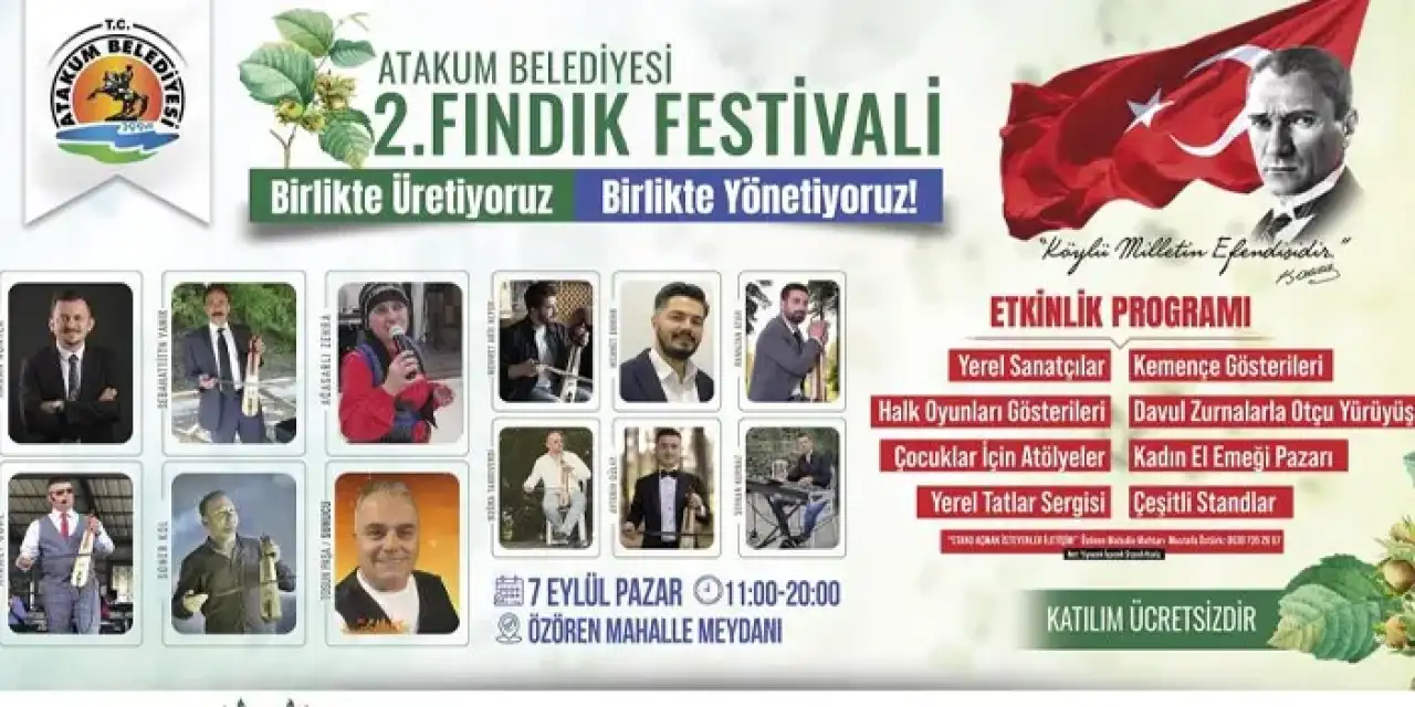 Samsun Atakum’da 2. Fındık Festivali başlıyor!