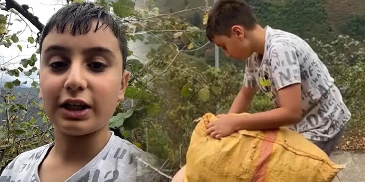 Giresun’da 10 yaşındaki Ahmet Talha’dan Gazze için fındık kampanyası