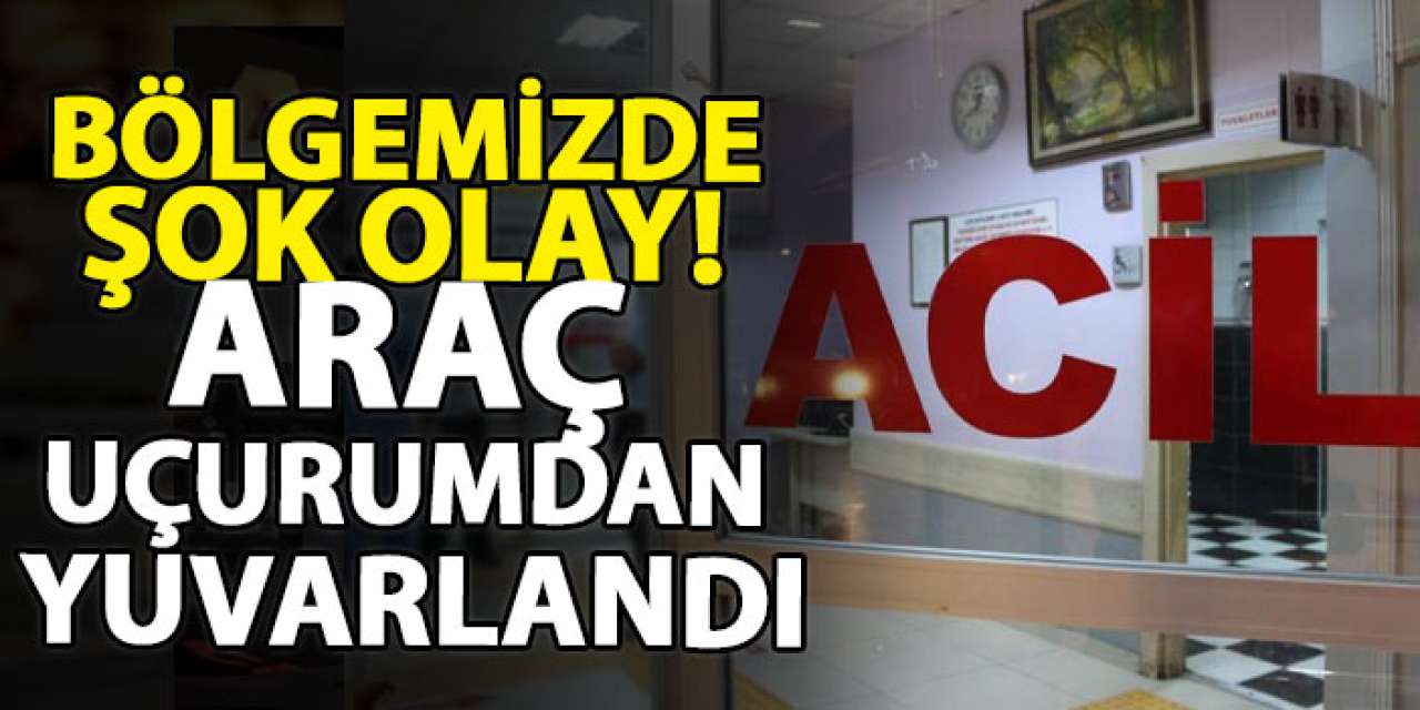 Bölgemizde şok olay! Araç uçurumdan yuvarlandı