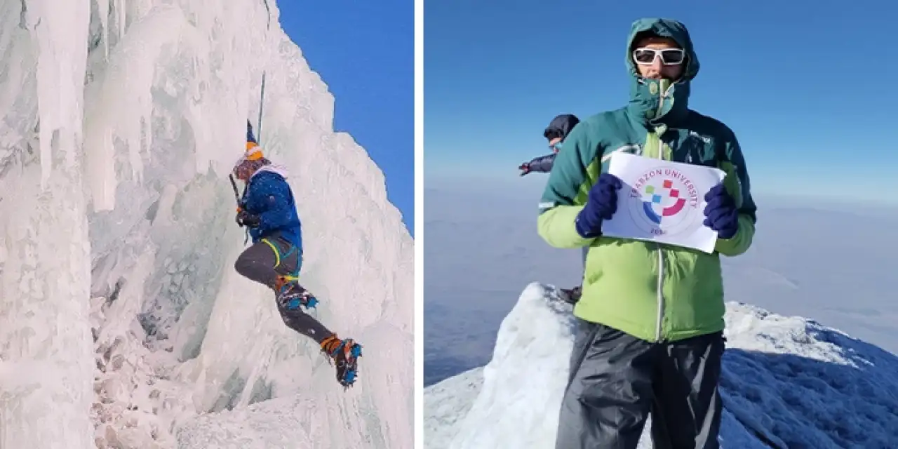 Ağrı Dağı zirvesinde Trabzon Üniversitesi bayrağı dalgalandı!