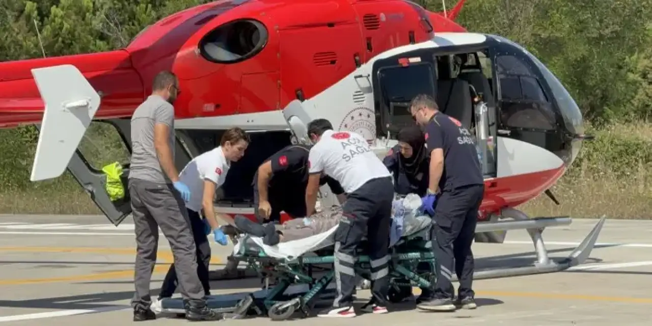 Samsun’da yaşlı adamın imdadına ambulans helikopter yetişti!