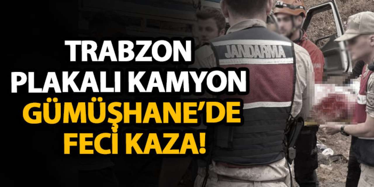 Trabzon plakalı kamyon Gümüşhane’de feci kaza!
