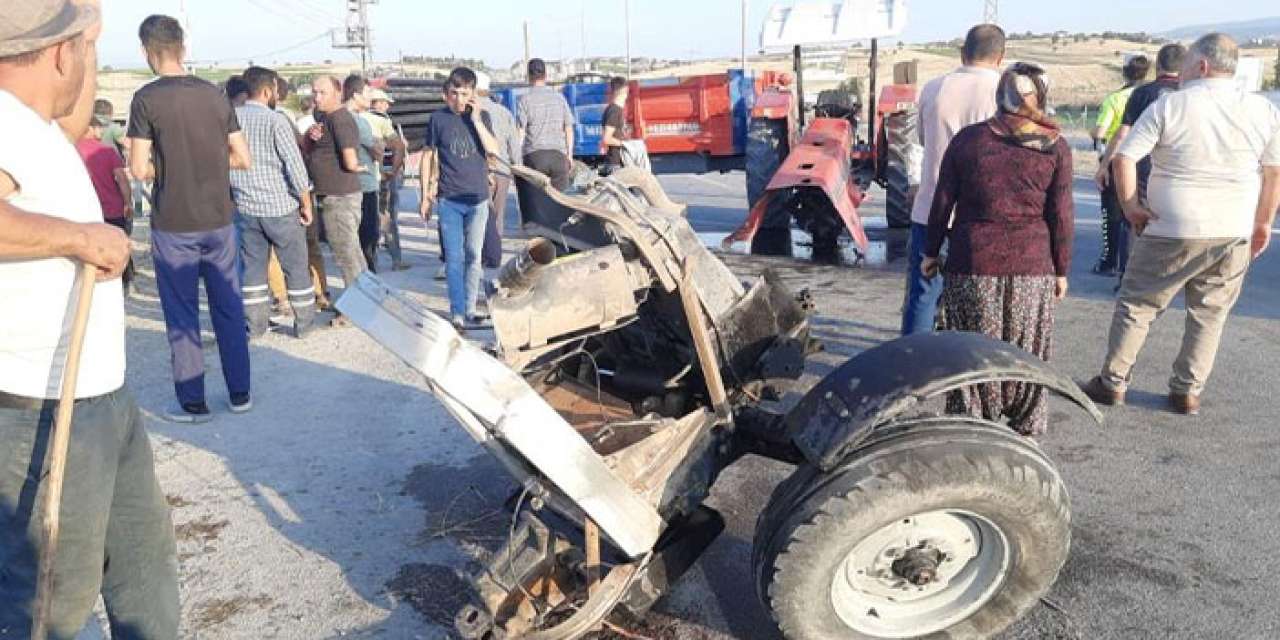 Samsun’da kamyonet ile traktör çarpıştı!