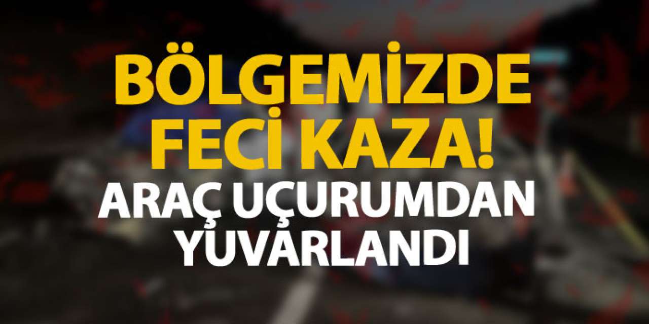 Bölgemizde feci kaza! Araç uçurumdan yuvarlandı