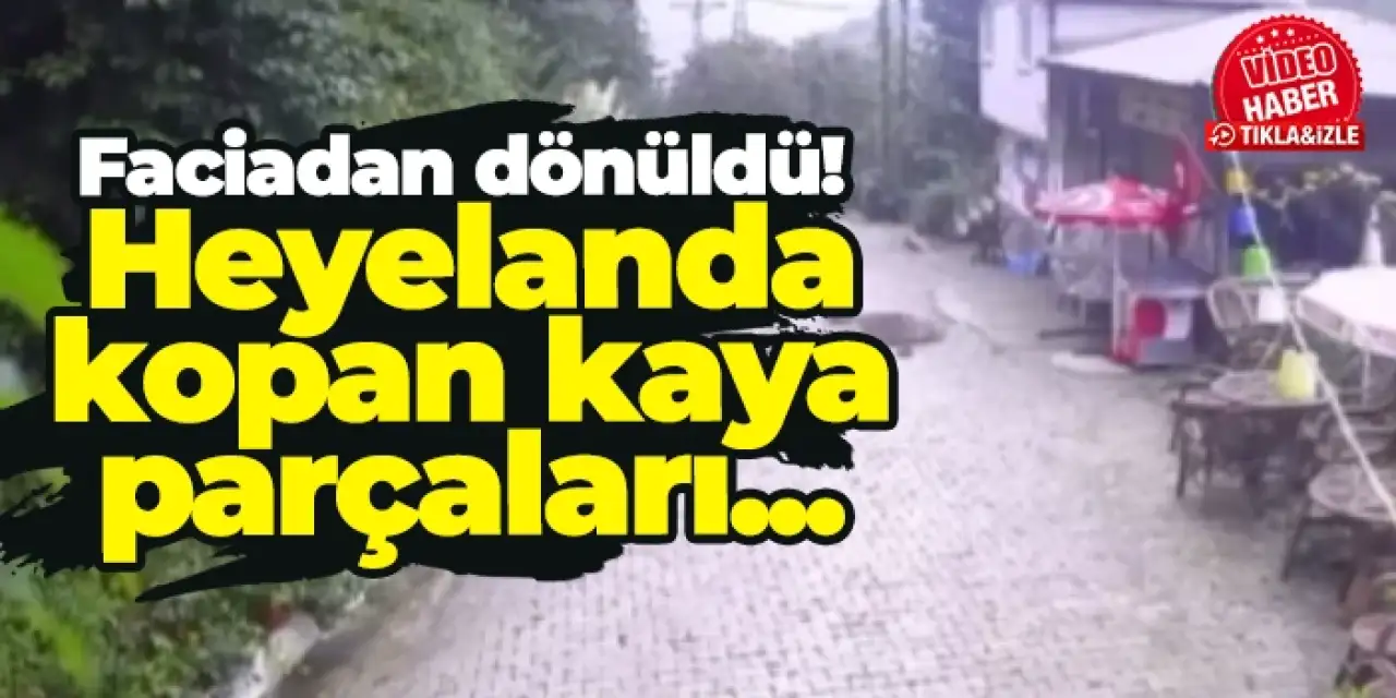 Artvin'de faciadan dönüldü! Kaya parçaları işletmenin önünde durdu