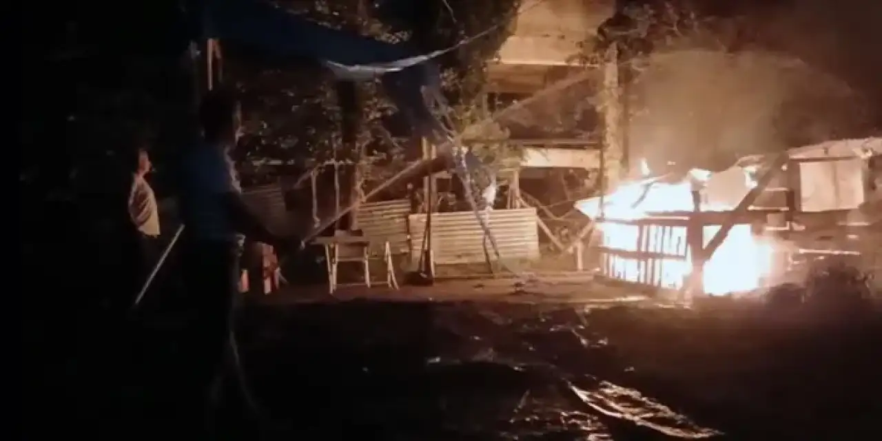 Giresun'da yangın! Bir ton fındık kül oldu