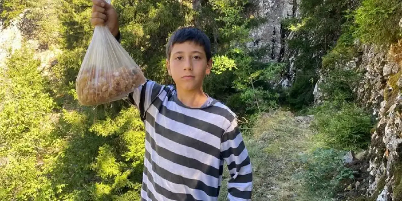 Artvinli minik Eymen hafta sonları çalışarak ailesine destek oluyor!