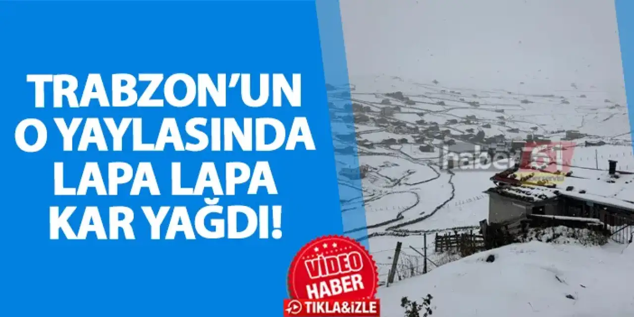 Trabzon’un o yaylasında lapa lapa kar yağdı!