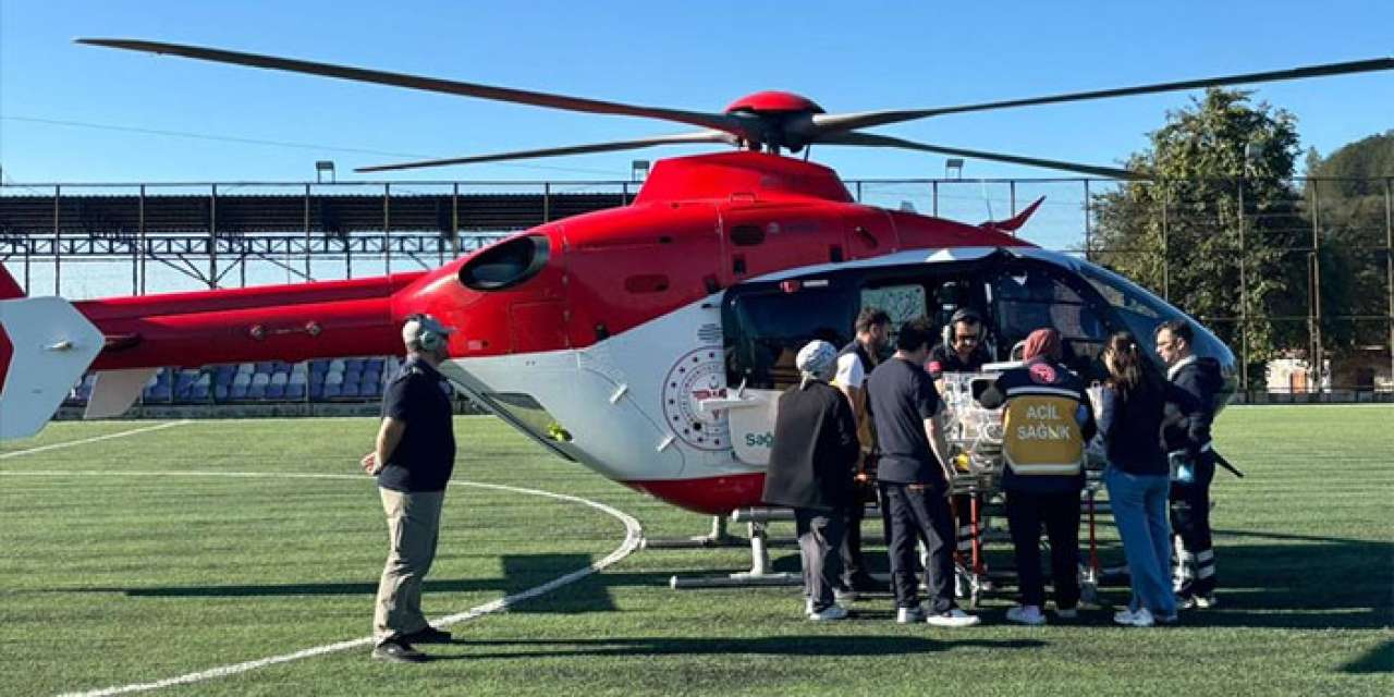 Ordu’da nefes alamayan bebek için helikopter havalandı!