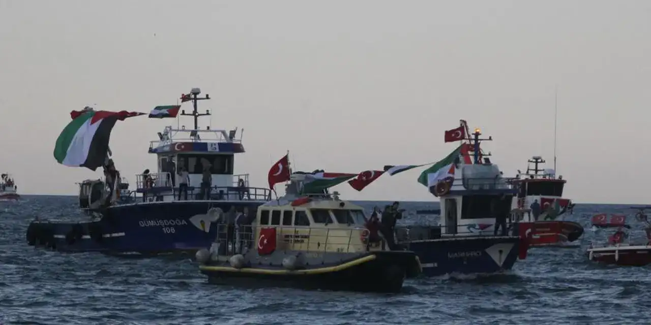 Ordu'da ‘Sumud Filosu'na denizden ve karadan destek!
