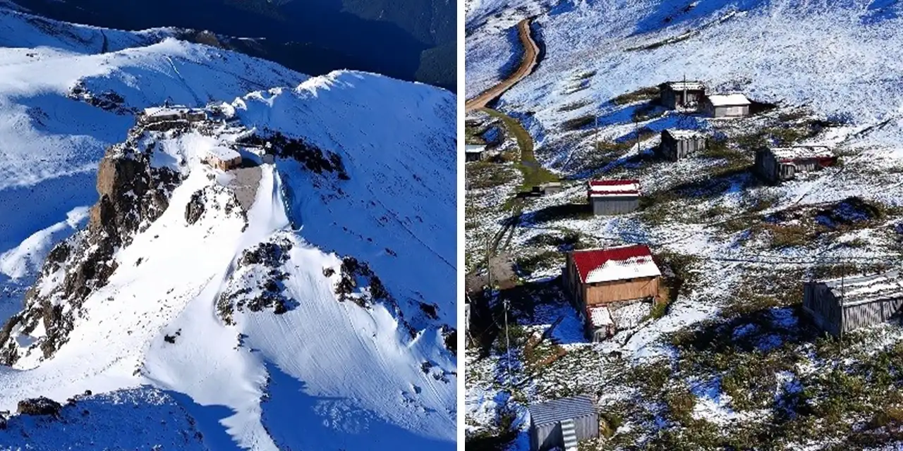 Kırklar Dağı’nda iki mevsim bir arada: Zirvede kış, etekte sonbahar