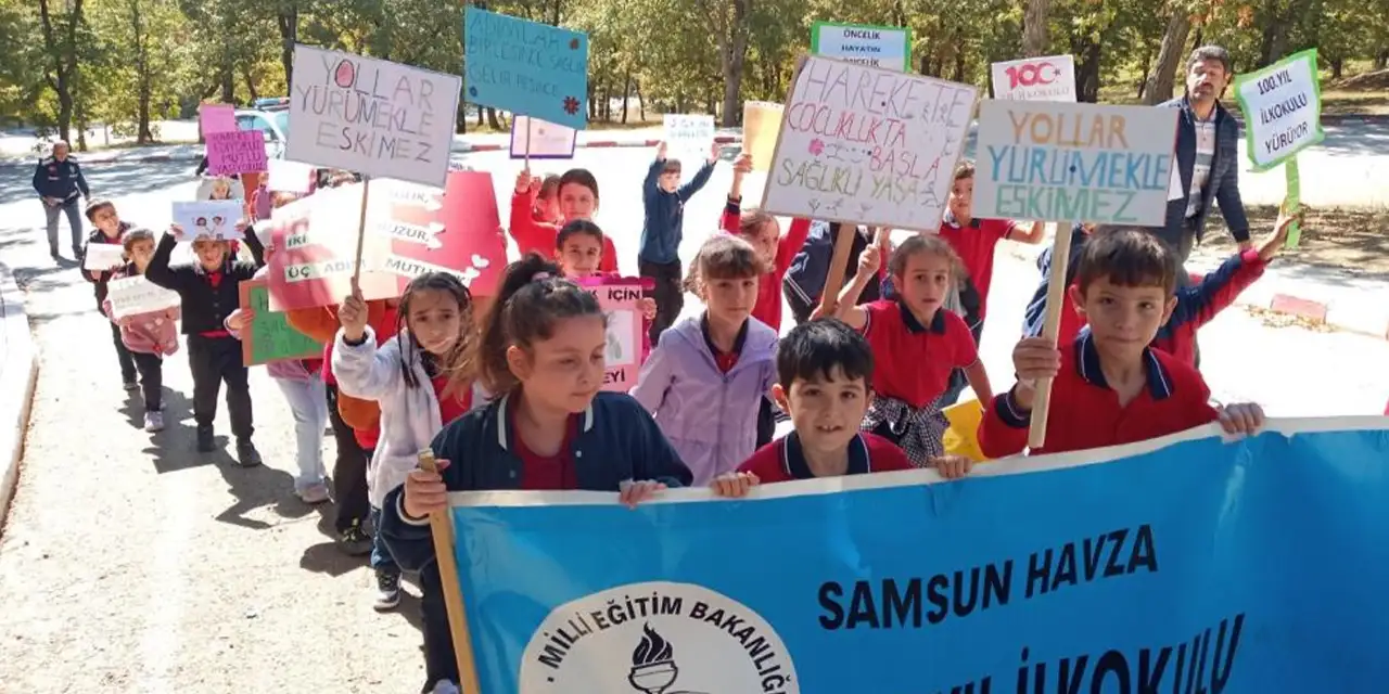 Samsun’da miniklerden sağlıklı yaşam yürüyüşü