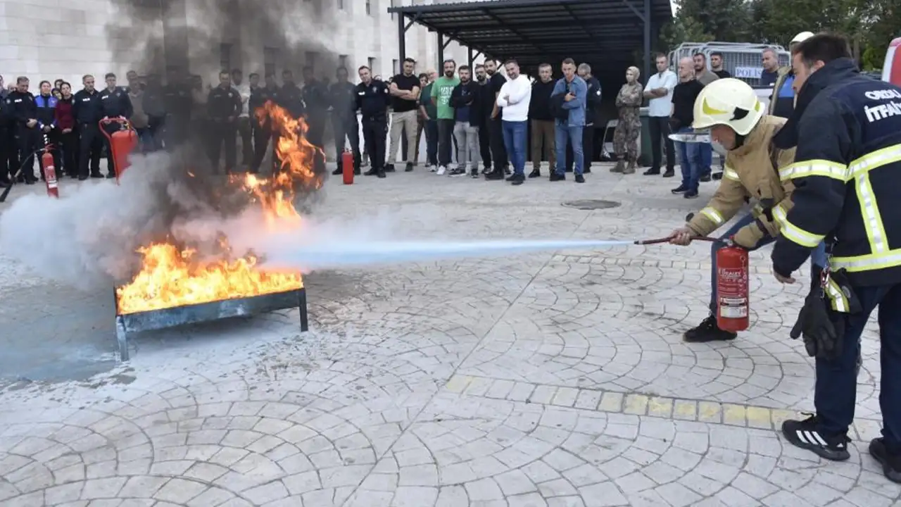 Ordu'da emniyet personeline yangın tatbikatı