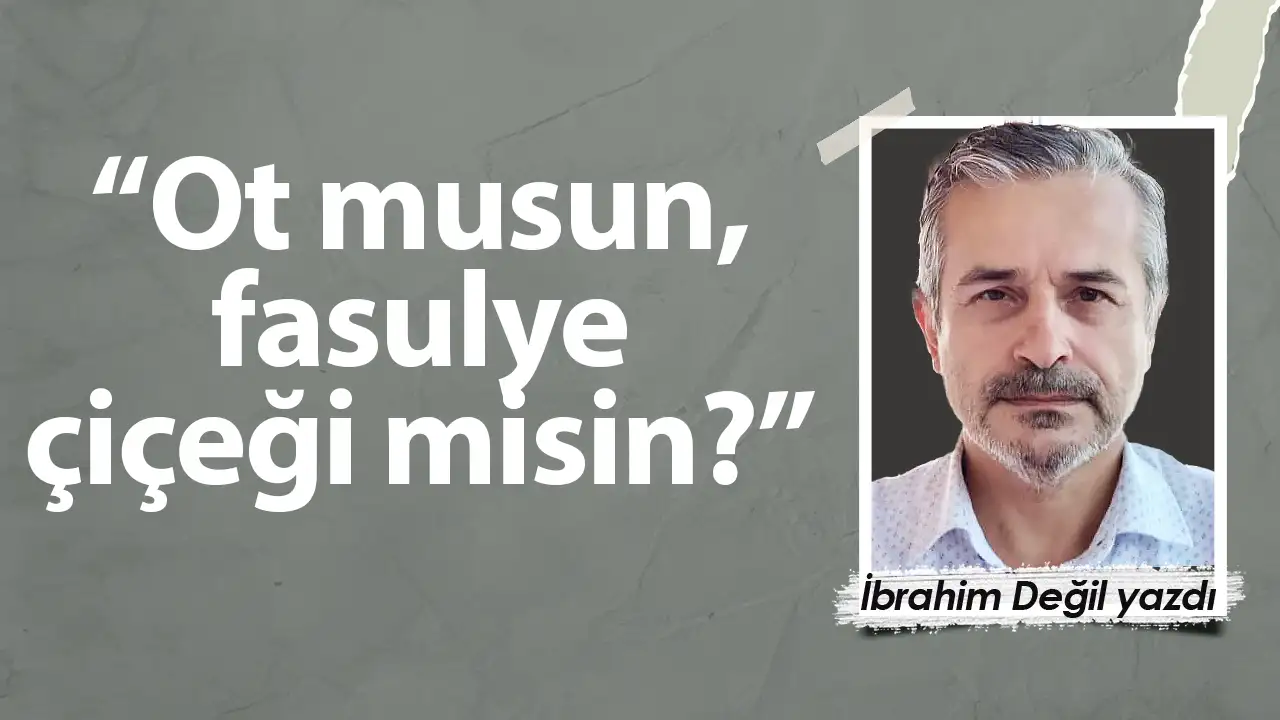 “Ot musun, fasulye çiçeği misin?”