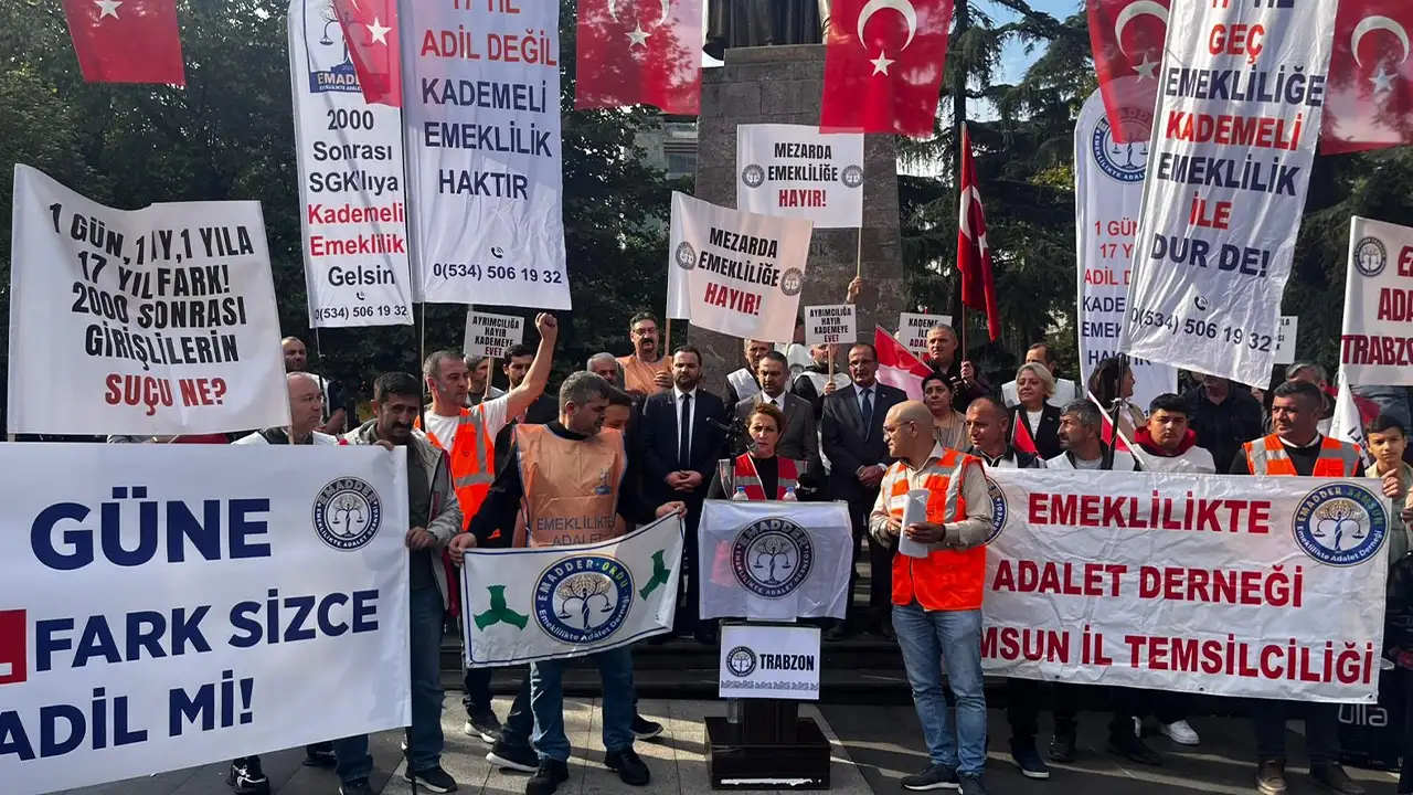 Trabzon’da Kademeli Emeklilik Platformu’ndan çağrı: “Adalet ertelenemez, hakkımızı istiyoruz”