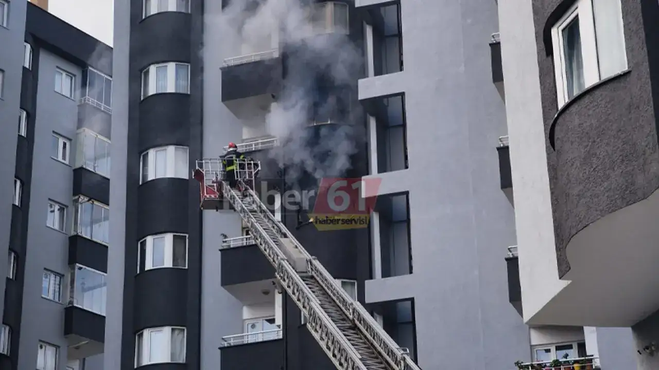 Trabzon’da 9 katlı binada yangın: 1 kişi yaralandı