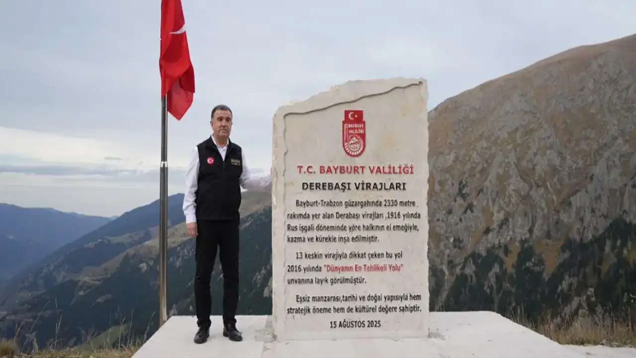 Bayburt’ta ‘Dünyanın En Tehlikeli Yolu’na künye taşı dikildi