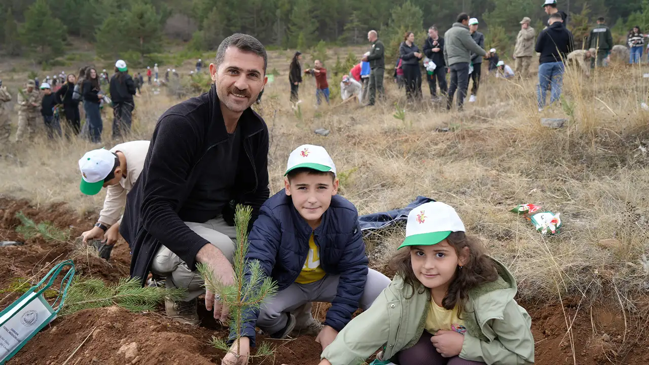 Gümüşhane'de binlerce fidan dikildi
