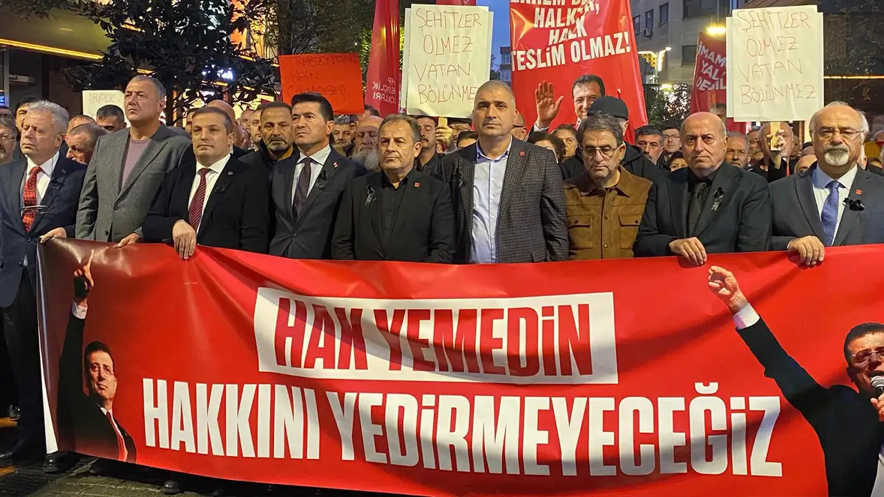 Trabzon’da İmamoğlu'na destek yürüyüşü: “Hak yemedin, hakkını yedirmeyiz!”