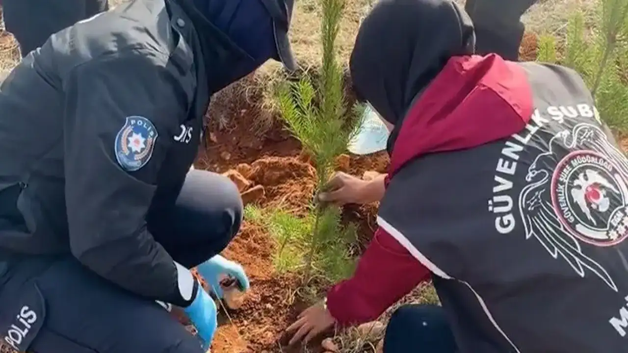 Bayburt’ta Emniyet Müdürlüğü 3 bin fidanla hatıra ormanı oluşturdu