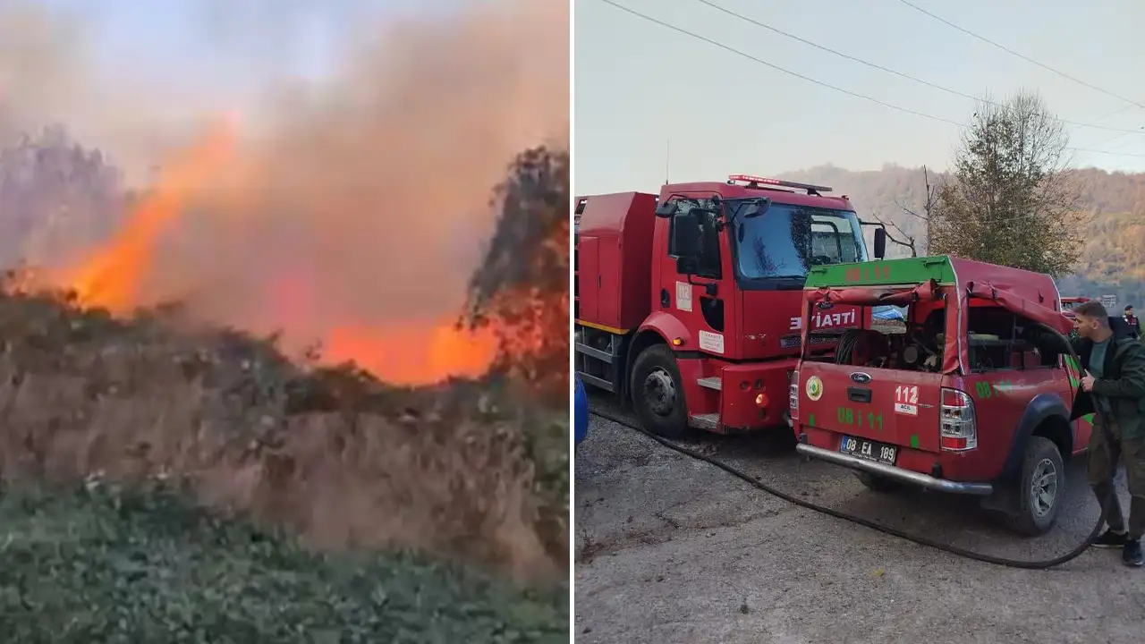 Artvin Hopa’da korkutan yangın: Alevler ormana sıçradı