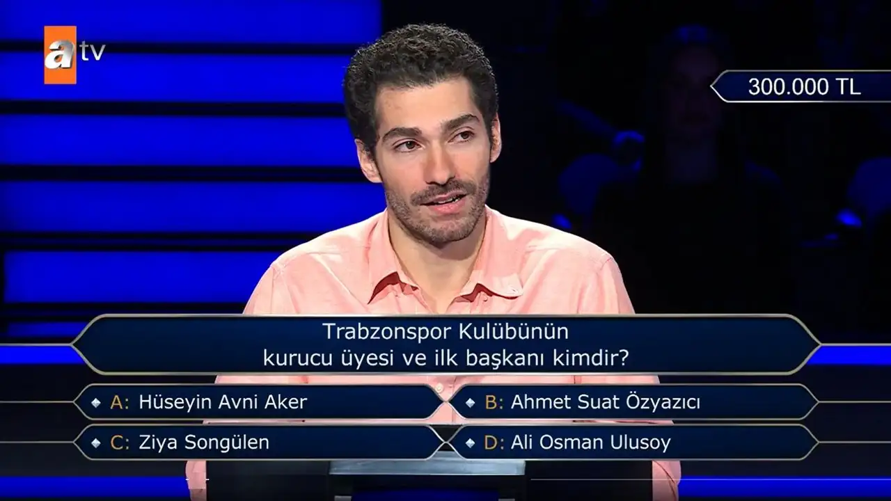 Kim Milyoner Olmak İster’de 300 Bin TL'lik Trabzonspor sorusu: Yarışmacı özür diledi
