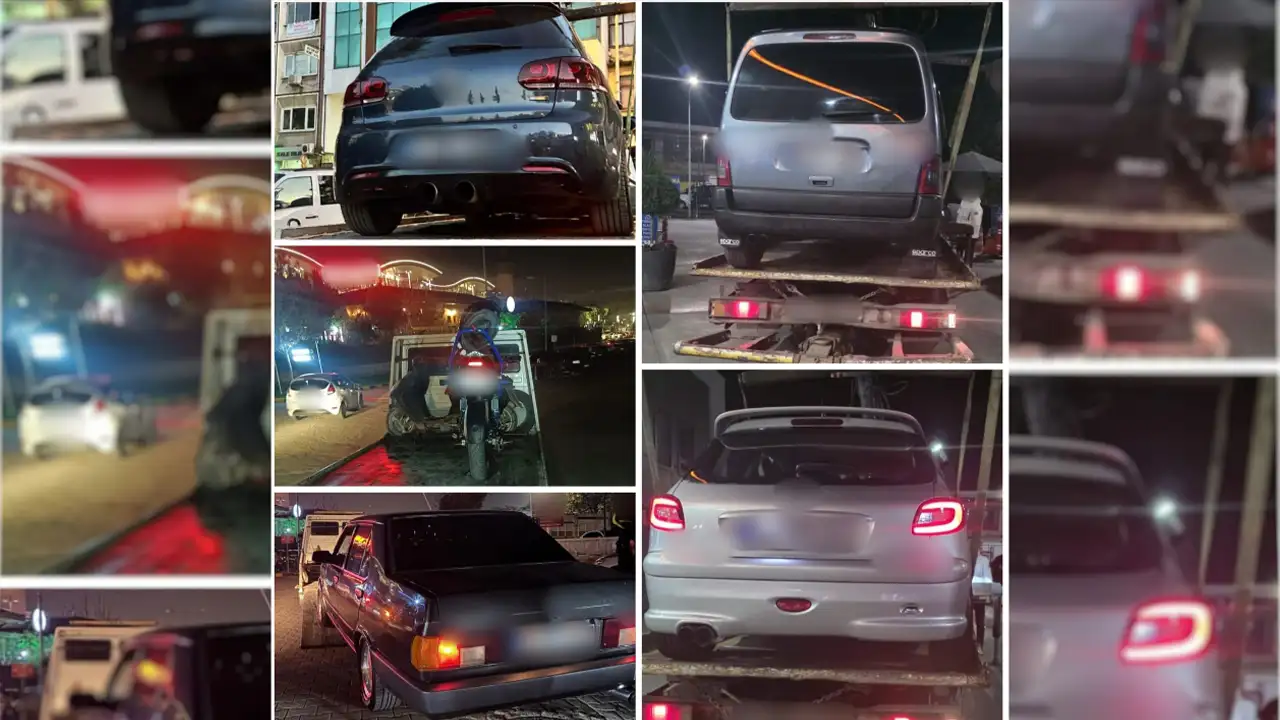 Trabzon’da gürültüye geçit yok: 5 araç trafikten men edildi