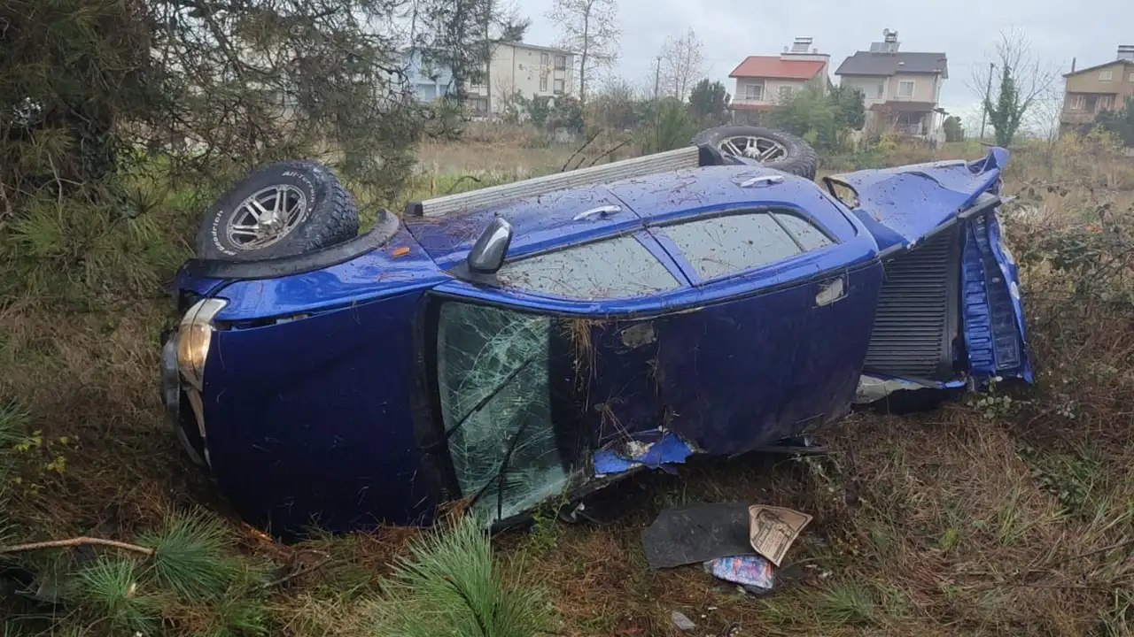 Samsun'da feci kaza: Otomobil takla attı, sürücü hastanede