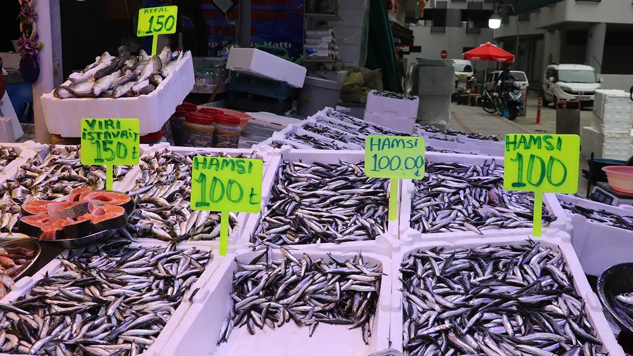 Rize’de hamsi 100 liradan tezgahlarda