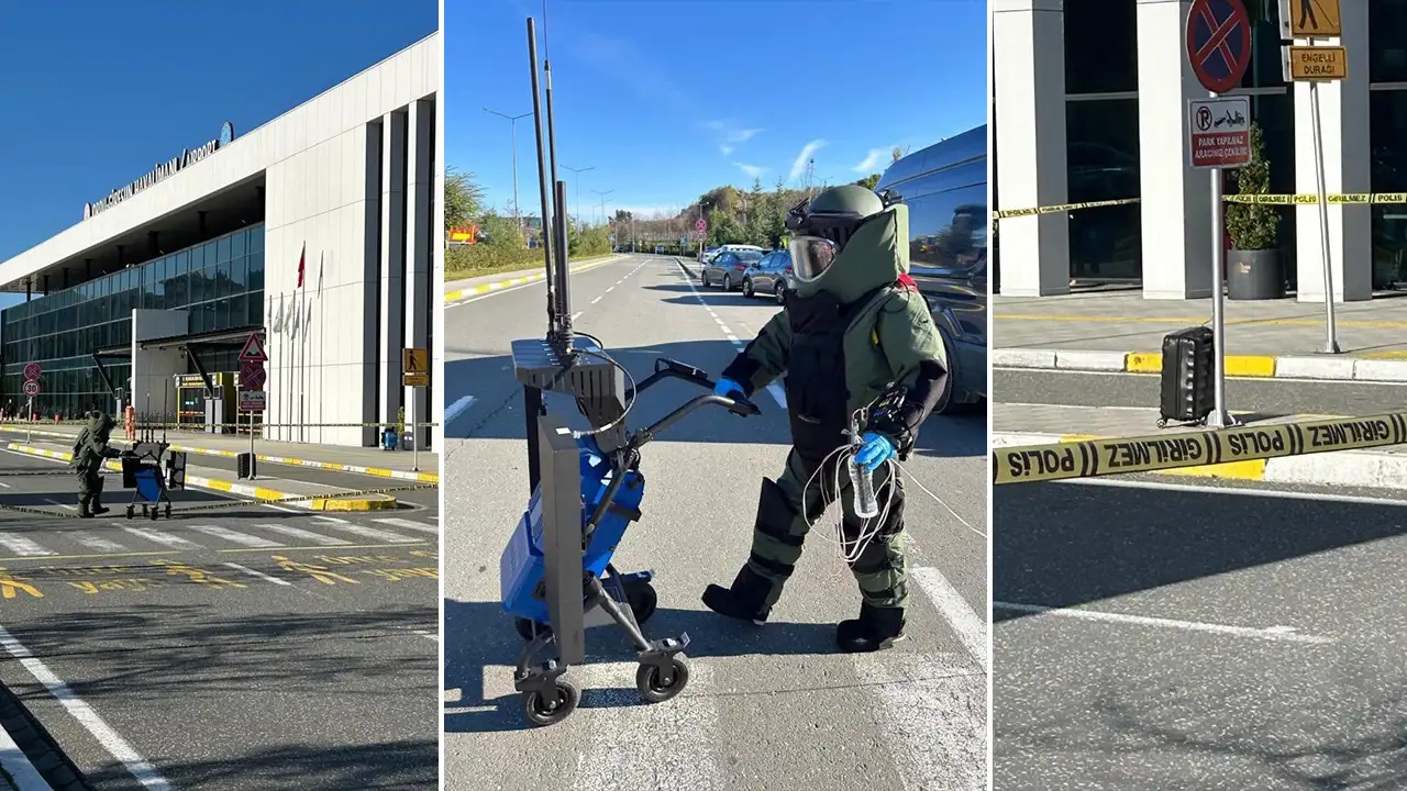 Ordu-Giresun Havalimanı’nda gerçeği aratmayan tatbikat: Şüpheli valiz imha edildi