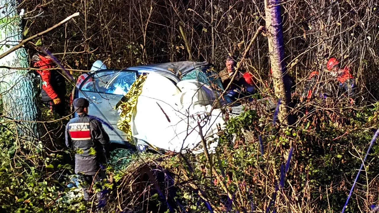 Otomobil dere yatağına devrildi: Bekçi hayatını kaybetti