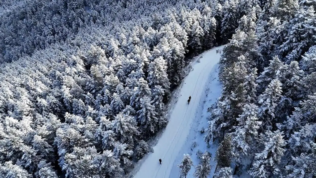 Gümüşhane’de kışın en zarif yüzü: Dağcılar doğayla buluştu