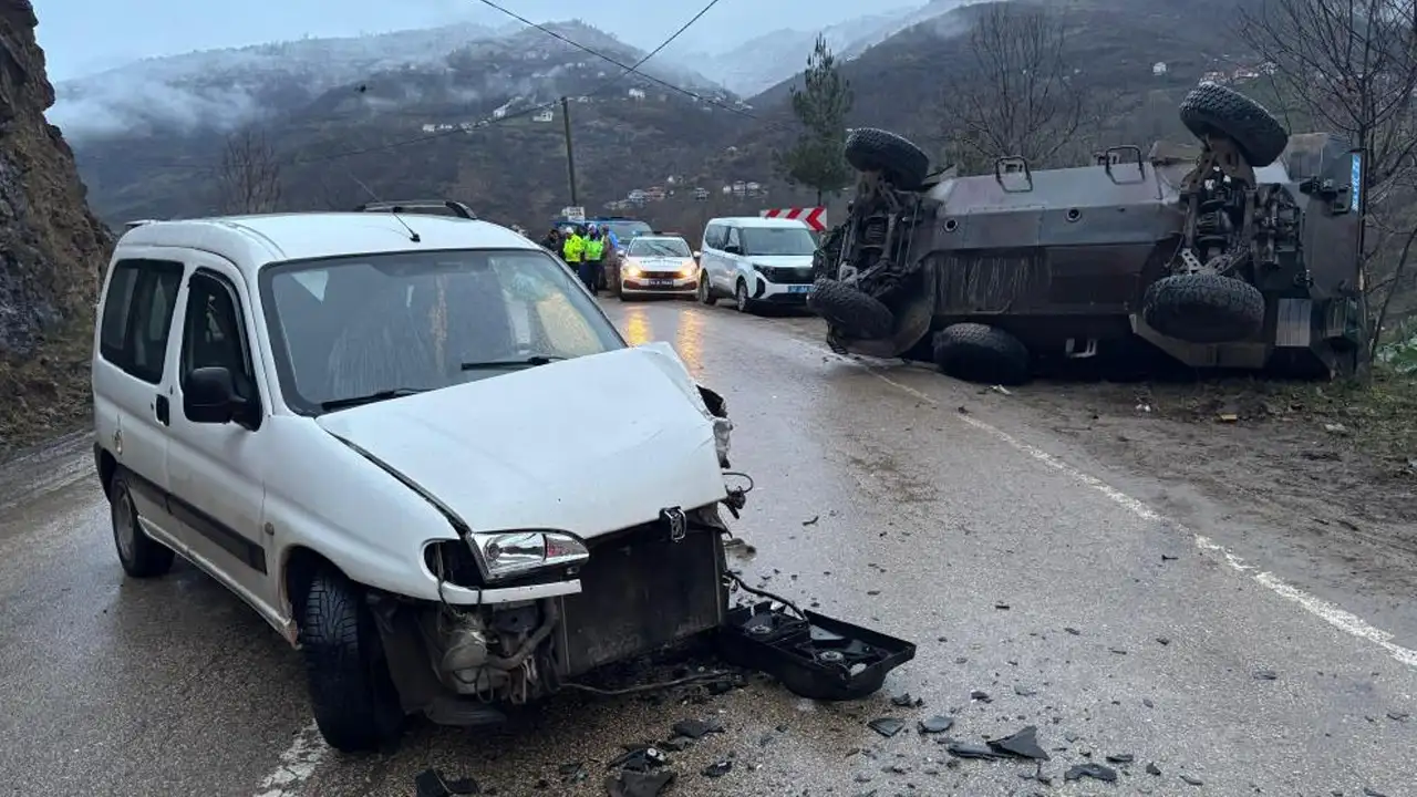 Ordu’da askeri araç devrildi: Korkutan kaza