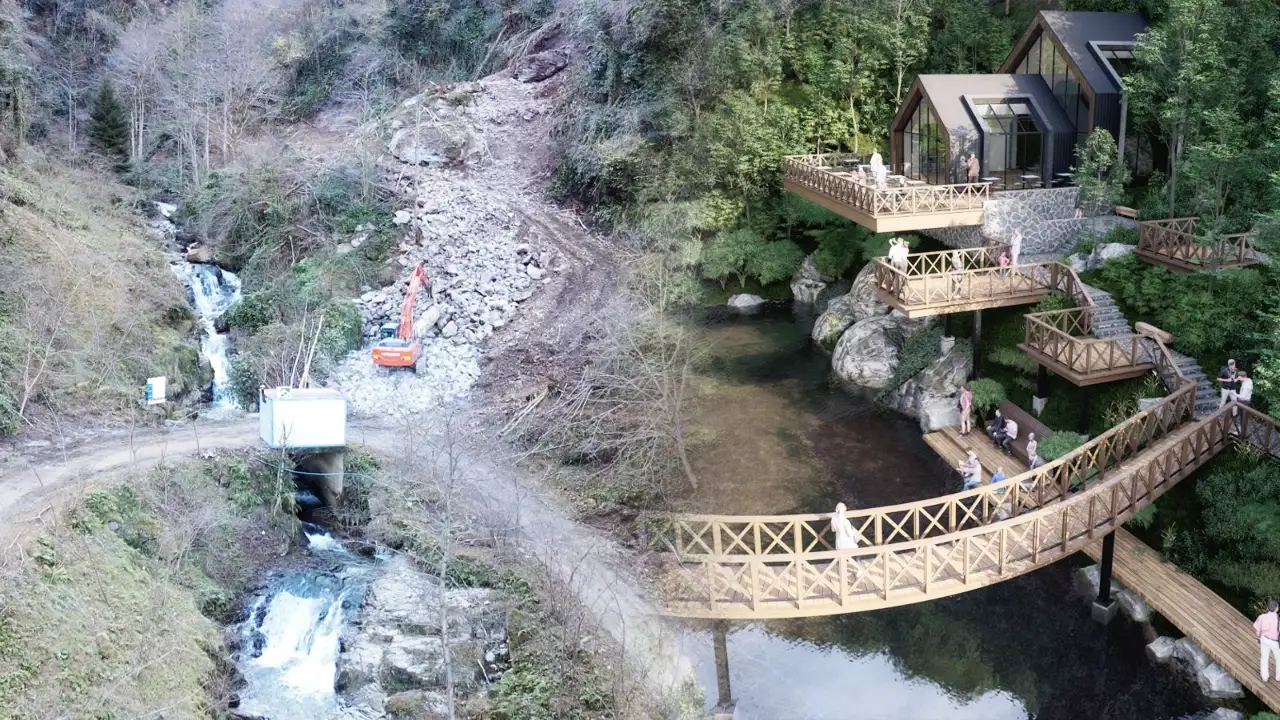 Çağlayan Şelalesi projesinde ilk kazma vuruldu