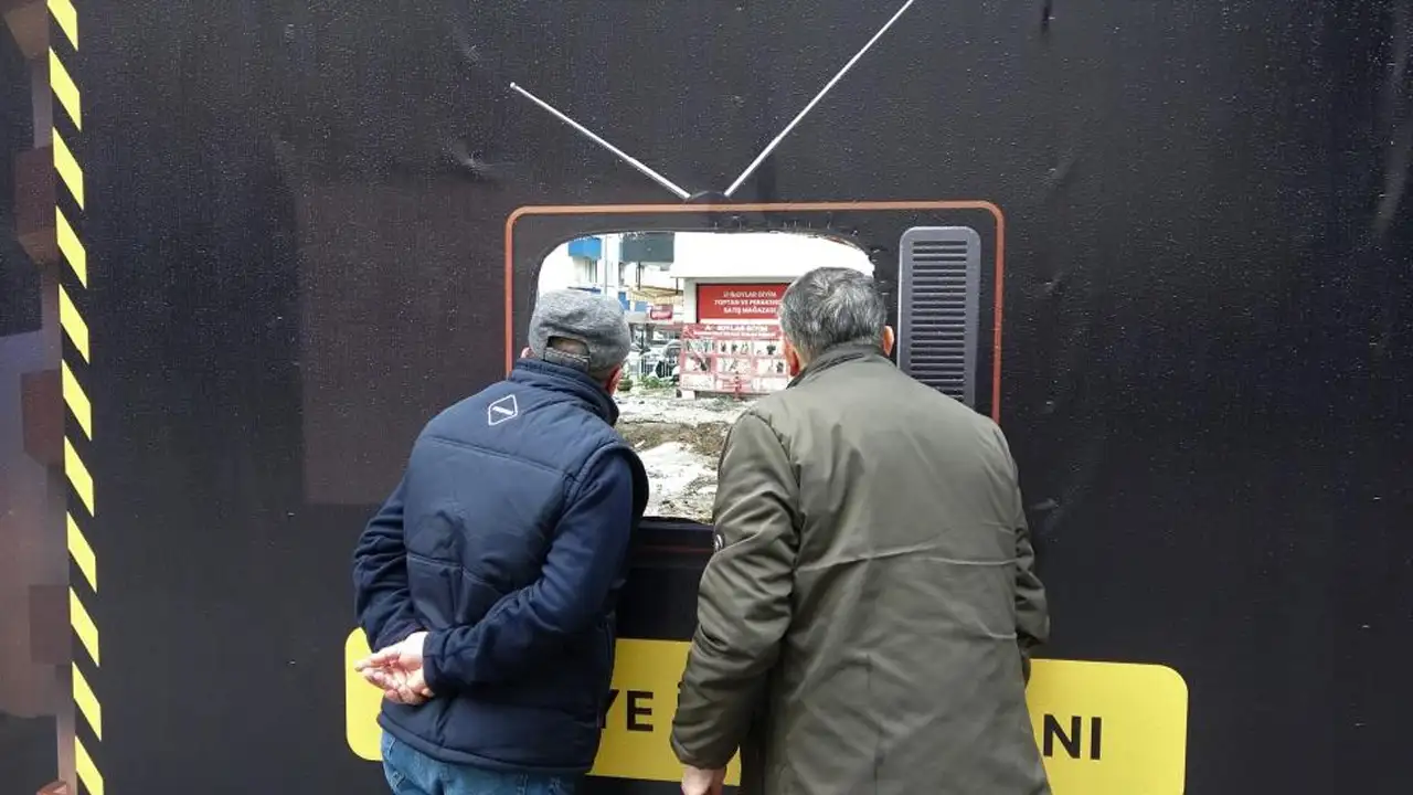 Ordu’da şantiyeye “televizyonlu izleme alanı” kuruldu