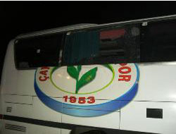 Ç.Rizespor otobüsüne taşlı saldırı