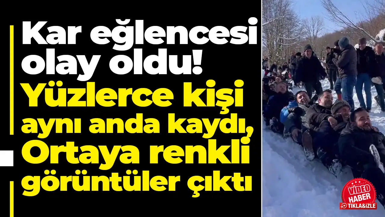 Ordu'da kar eğlencesi olay oldu: 150 kişi aynı anda kaydı