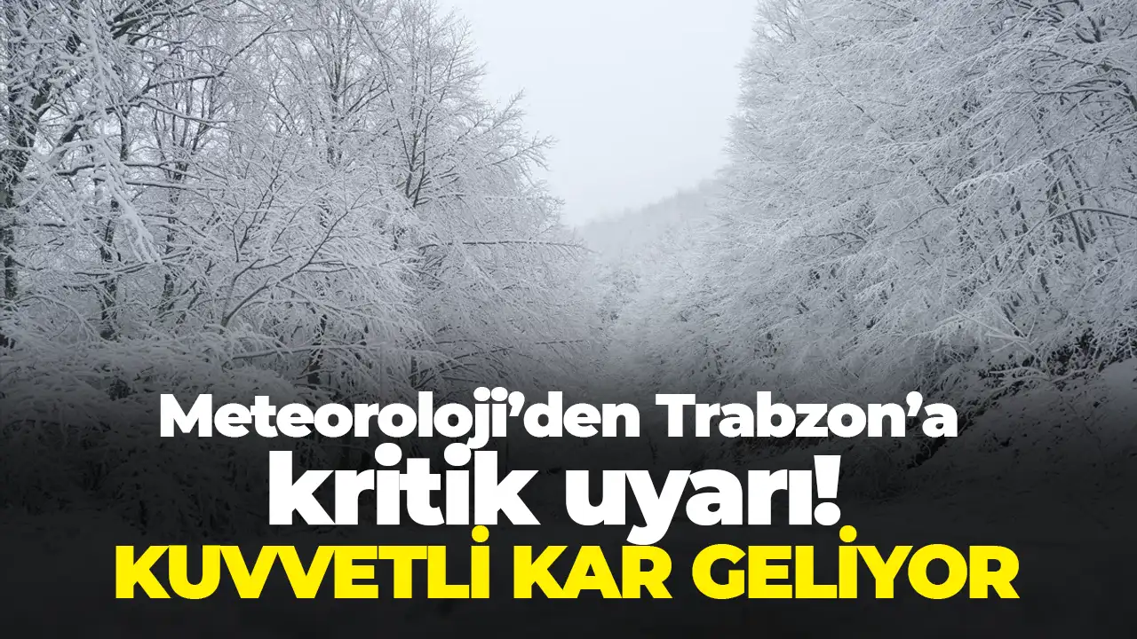 Meteoroloji’den Trabzon’a kritik uyarı: Kuvvetli kar geliyor
