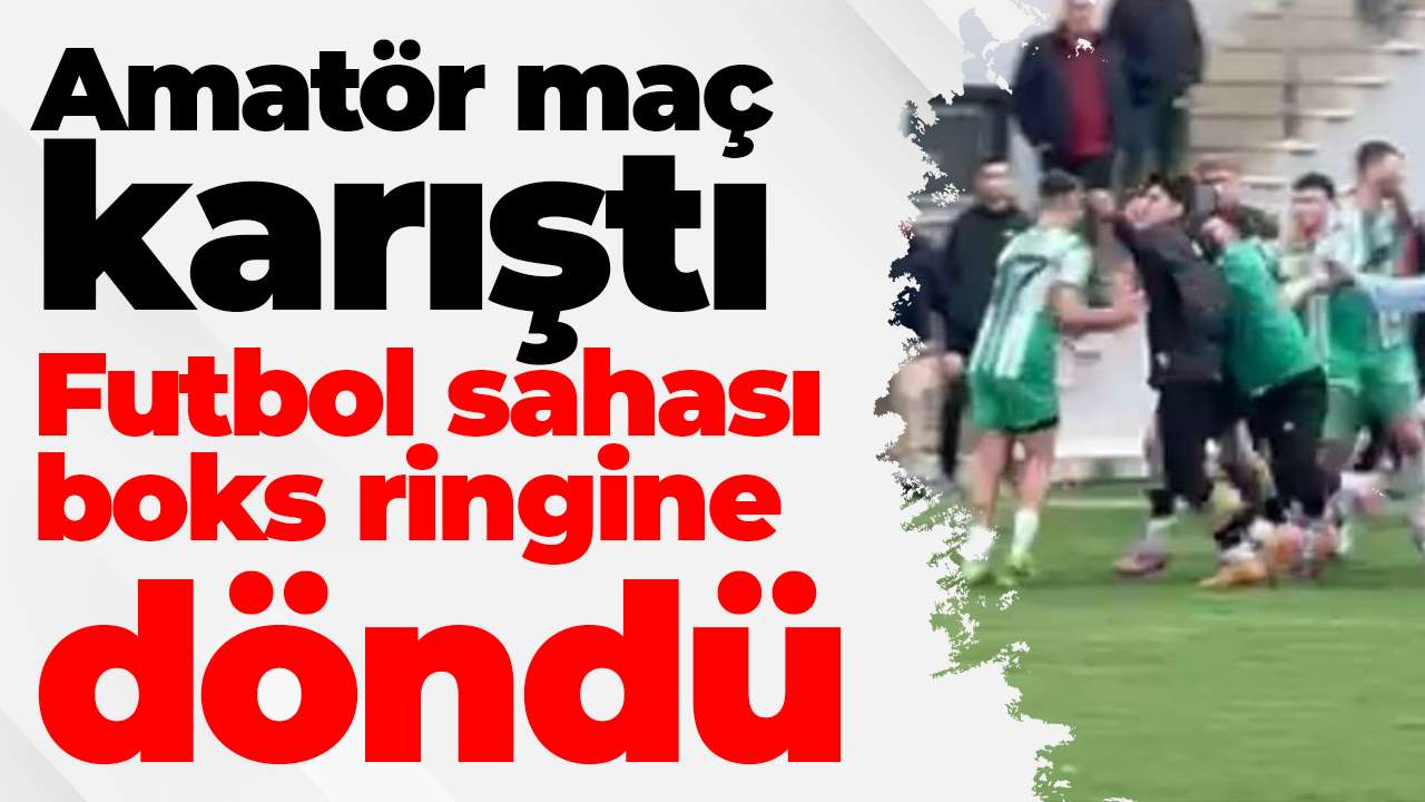 Amatör maç karıştı: Futbol sahası boks ringine döndü