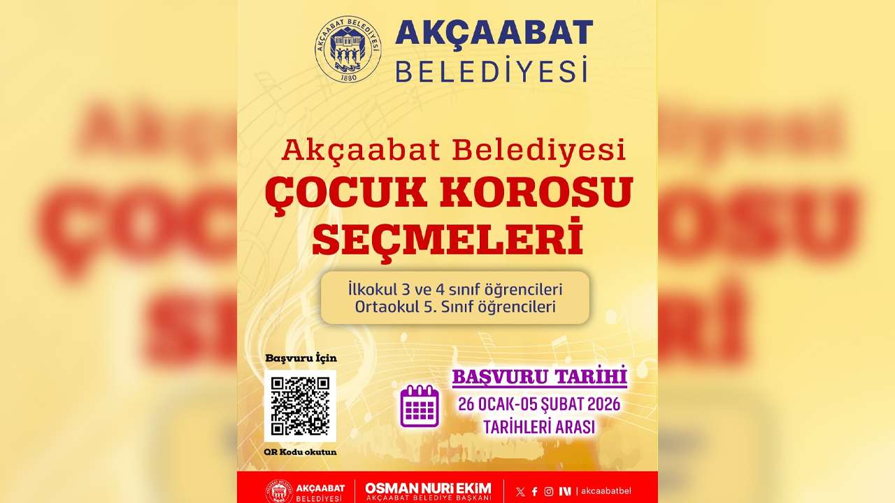 Akçaabat Belediyesi Çocuk Korosu için başvurular başladı