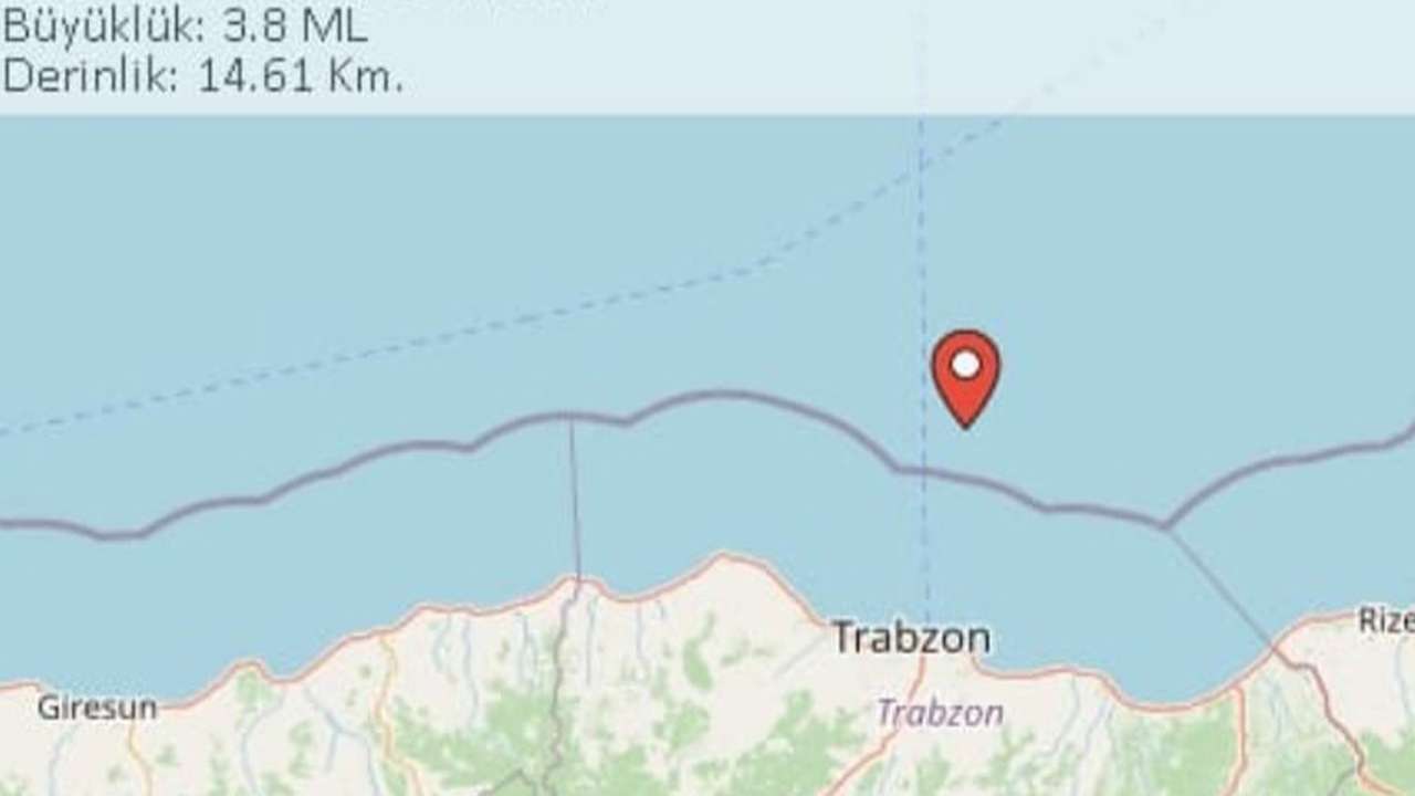 Trabzon'da deprem! Şiddetli şekilde hissedildi