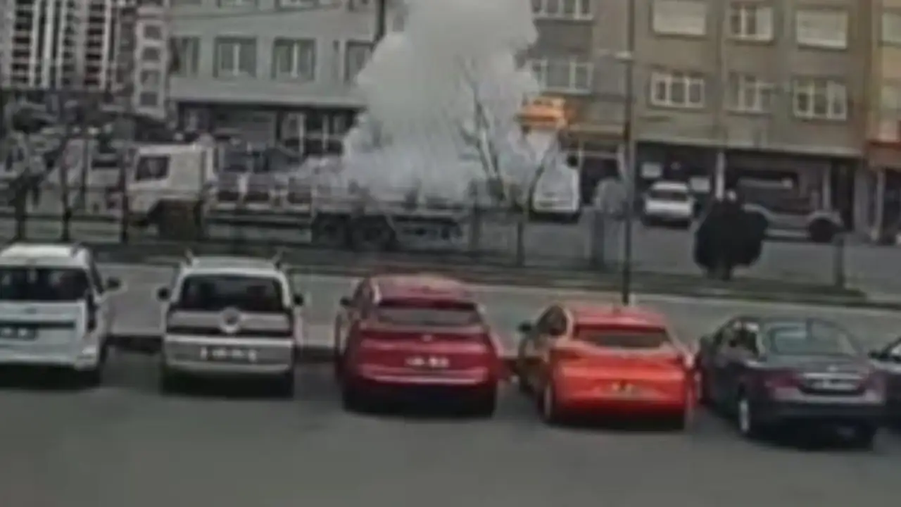 Sürmene’de tüp kamyonunda patlama: O anlar kamerada