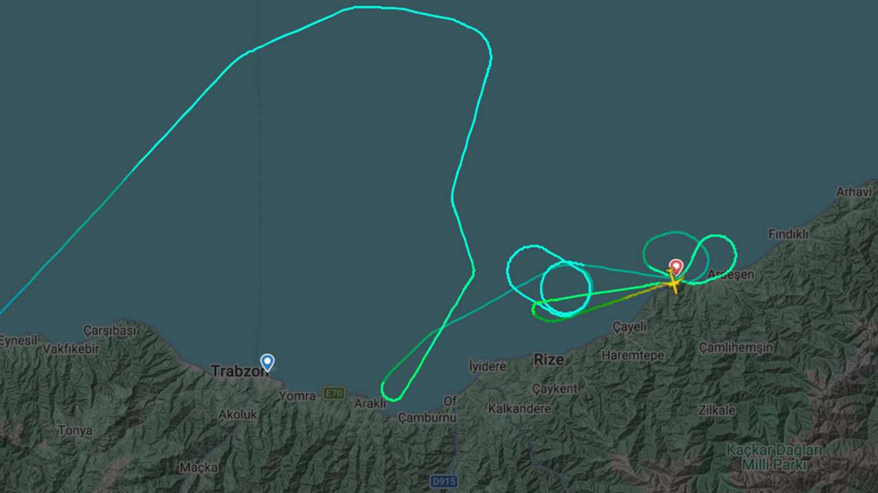 Trabzon’da şiddetli rüzgar engelini aşamadı: Uçak Rize’ye indi