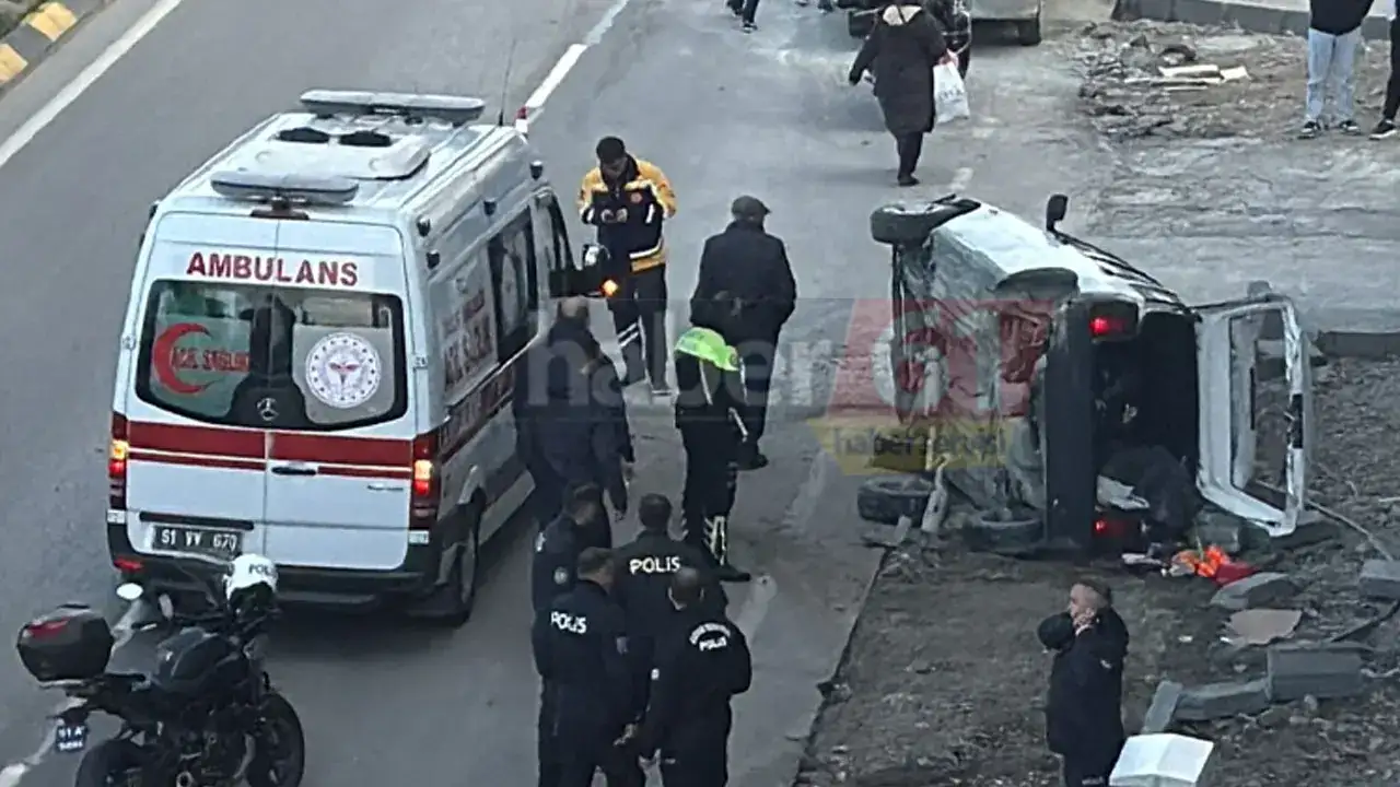 Trabzon Faroz’da korkutan kaza: Otomobil takla attı