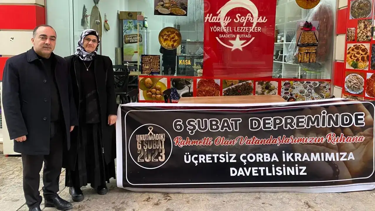 Ordu Fatsa’da deprem şehitleri için anlamlı çorba ikramı