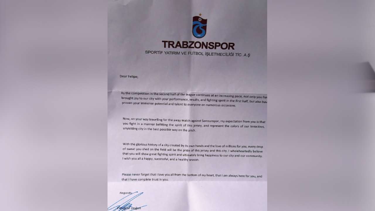 Samsunspor maçı öncesi Ertuğrul Doğan’dan futbolculara mektup jesti